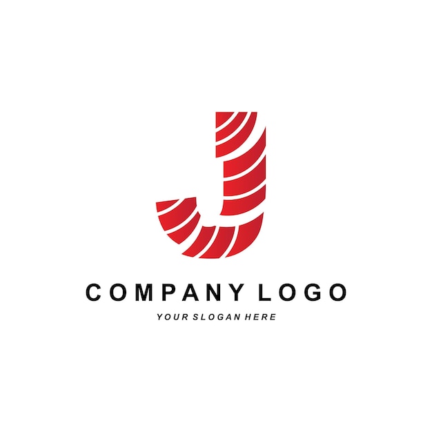 Logotipo da letra j iniciais da marca da empresa design de etiqueta de impressão de tela ilustração vetorial