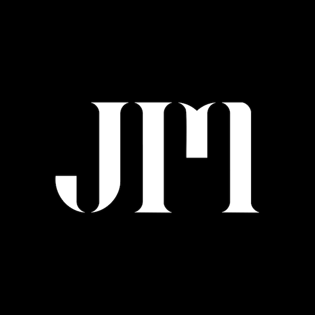 Vetor logotipo da letra jm logotipo de letra jm design de letra inicial jm monograma de letras maiúsculas logotipo de cor branca logotipo jm jm design jm j mx9