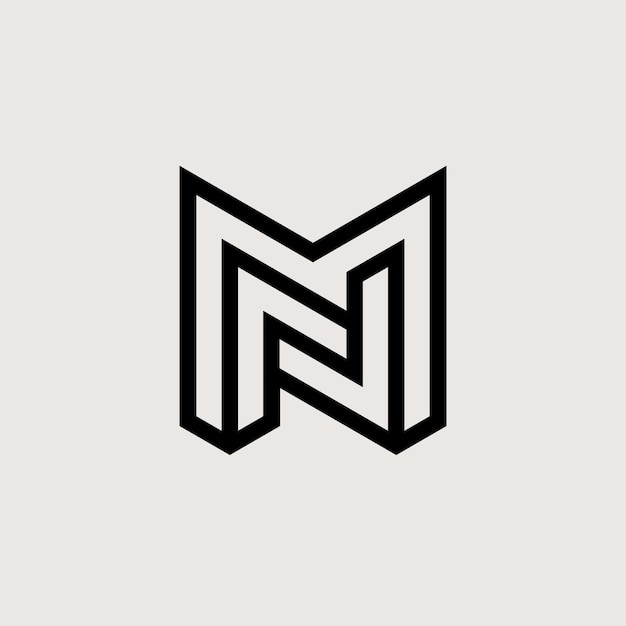 Vetor logotipo da letra nm ou mn