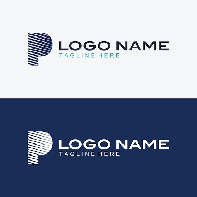 Vetor logotipo da letra p do vetor, branco e vermelho, forma um estilo de recorte de letra utilizável para negócios e logotipo de marca