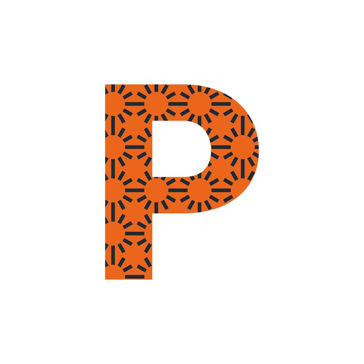 Vetor logotipo da letra p ou logotipo do texto p e design do logotipo da palavra p