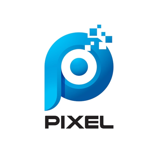 Vetor logotipo da letra p pixel