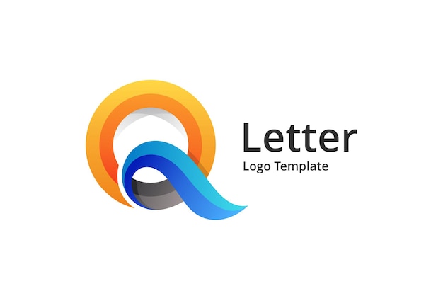 Logotipo da letra Q com estilo colorido