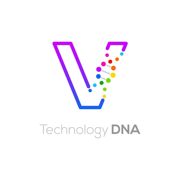 Vetor logotipo da letra r com conceito de dna de biotecnologia para empresa de negócios de laboratório de ciências médicas