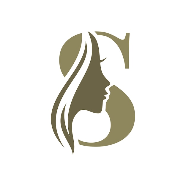 Vetor logotipo da letra s beauty face