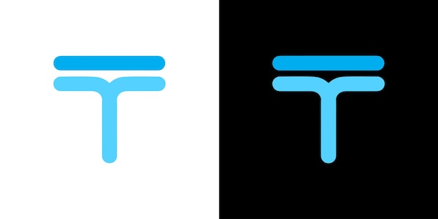 Logotipo da letra t em estilo moderno