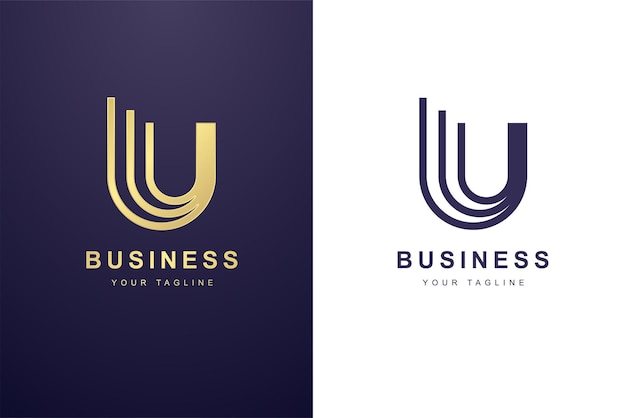 Logotipo da letra u inicial para empresas ou empresa de mídia