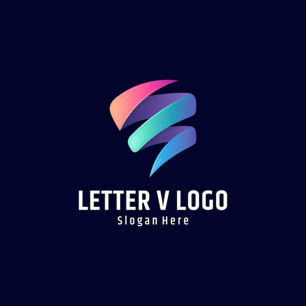 Logotipo da letra v da fita