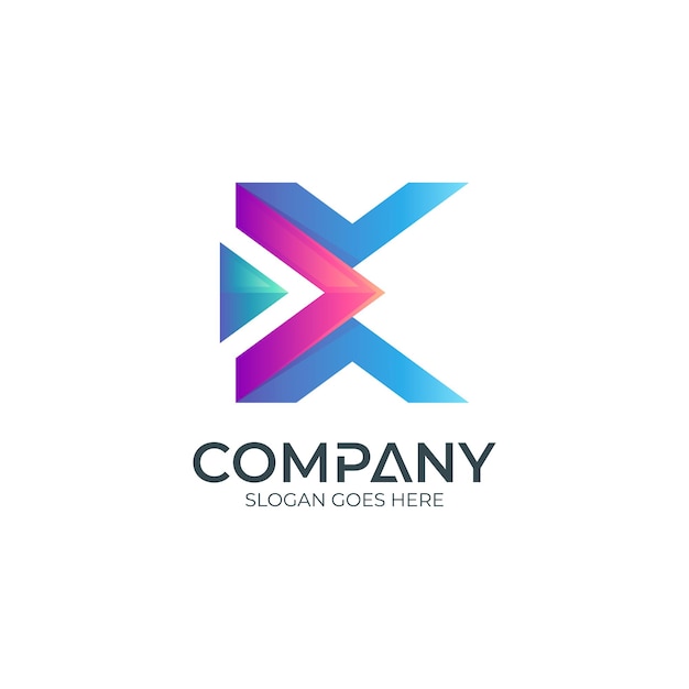 Logotipo da letra x com seta