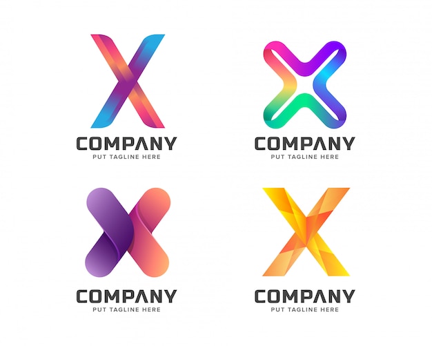 Logotipo da letra x criativo para empresa