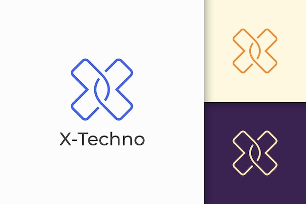 Logotipo da letra x moderno para empresa de tecnologia