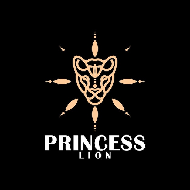 Logotipo da linha de cabeça da princesa do leão