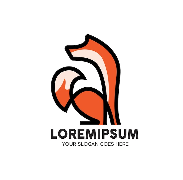 Logotipo da linha monoline animal fox