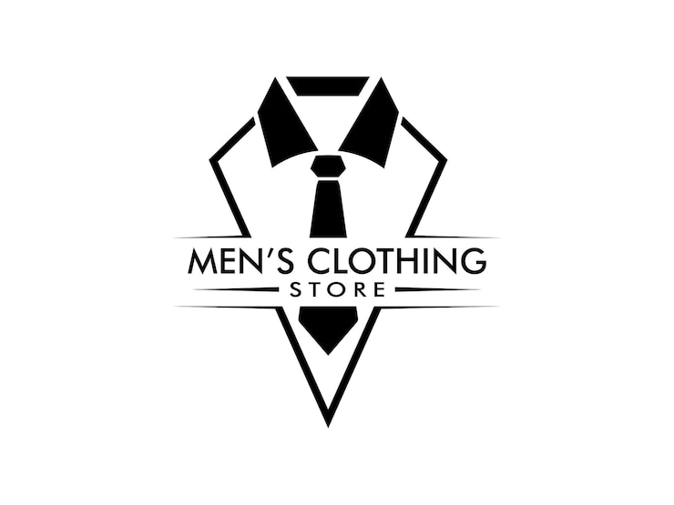 Vetor logotipo da loja de roupas masculinas da loja de roupas em fundo transparente vetor do logotipo da loja de roupas