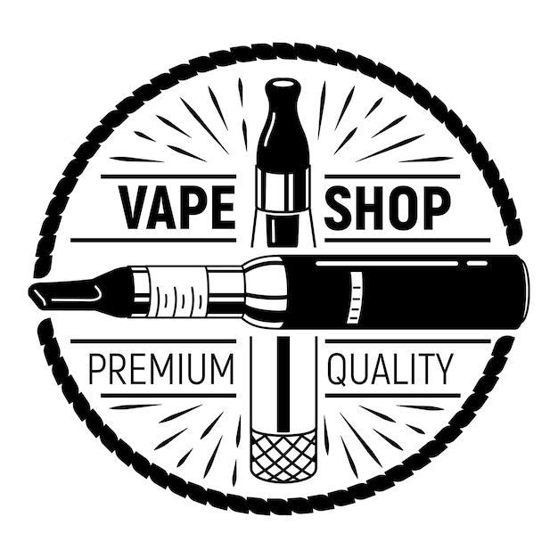 Vetor logotipo da loja vape ilustração simples do logotipo do vetor da loja vape para web design isolado em fundo branco