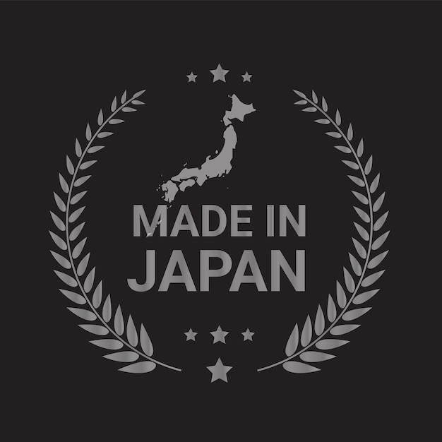 Logotipo da made in japan e ícone do emblema de confiança logotipo da bandeira do japão