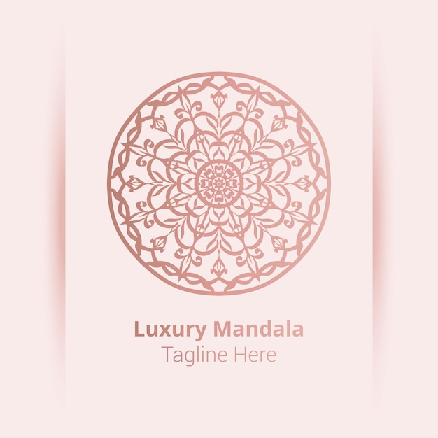 Logotipo da mandala de luxo, estilo arabesco.