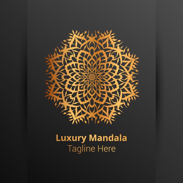 Logotipo da mandala ornamental de luxo, estilo arabesco.