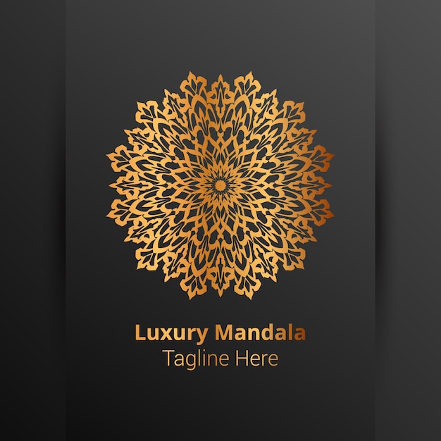 Logotipo da mandala ornamental de luxo, estilo arabesco.