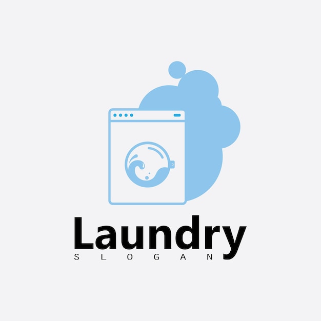 Logotipo da máquina de lavar roupa com círculo para o ícone da sua empresa de lavanderia