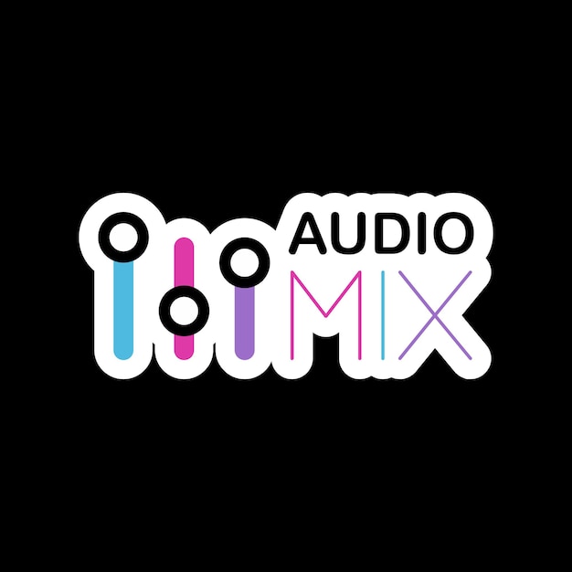 Logotipo da marca de mix de música de áudio