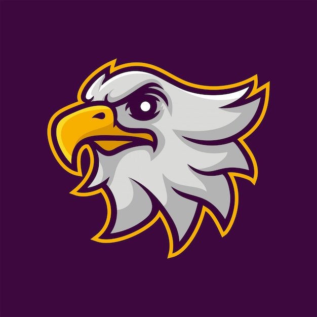 Vetor logotipo da mascote águia / falcão para equipe de esporte