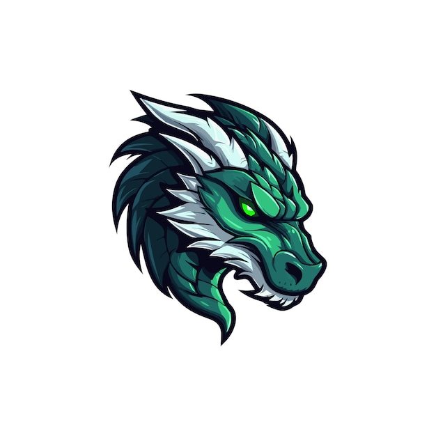 Logotipo da mascote da cabeça do dragão roxo ilustração vetorial dragon esport gaming mascot logo