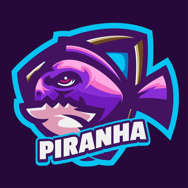 Vetor logotipo da mascote da piranha