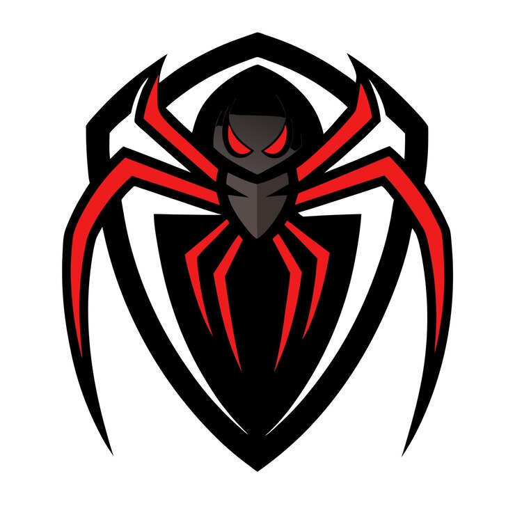 Vetor logotipo da mascote da viúva negra aranha