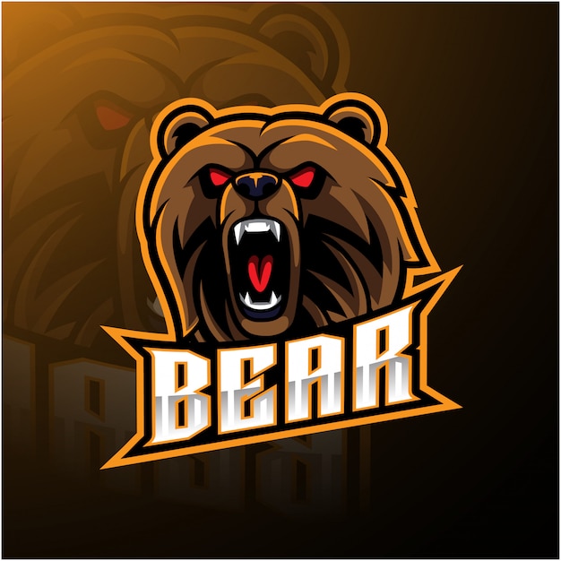 Logotipo da mascote de cabeça de urso
