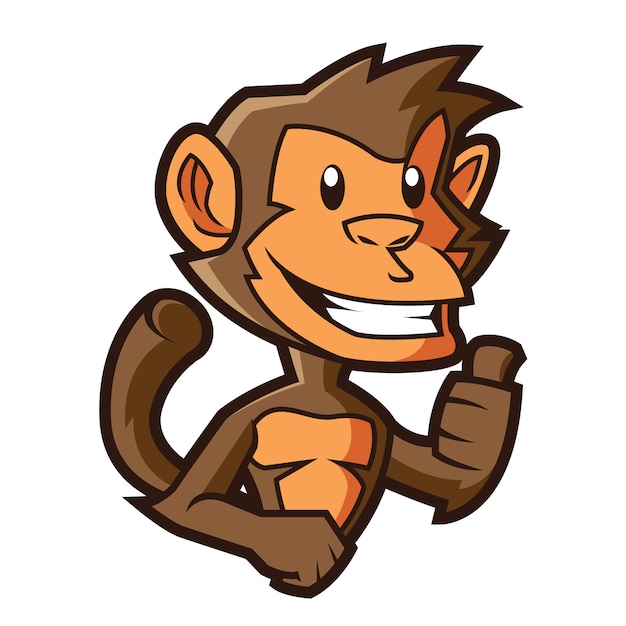 Logotipo de desenho animado de macaco feliz - TemplateMonster