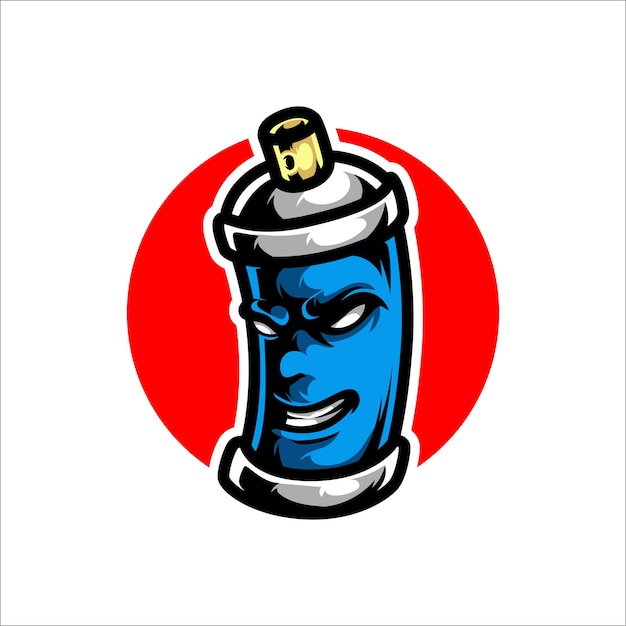 Logotipo da mascote de tinta spray