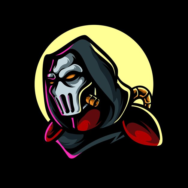 Logotipo da mascote death mask e sport