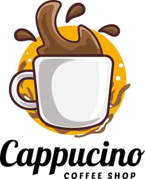 Logotipo da mascote do café com vetor de estoque de qualidade premium