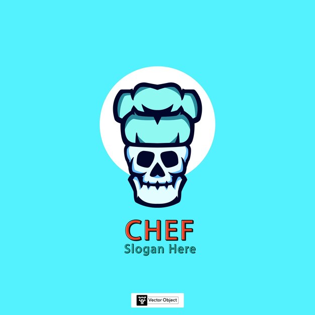 Logotipo da mascote do Chef Skull