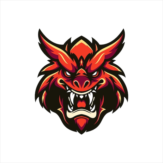 Vetor logotipo da mascote do dragão