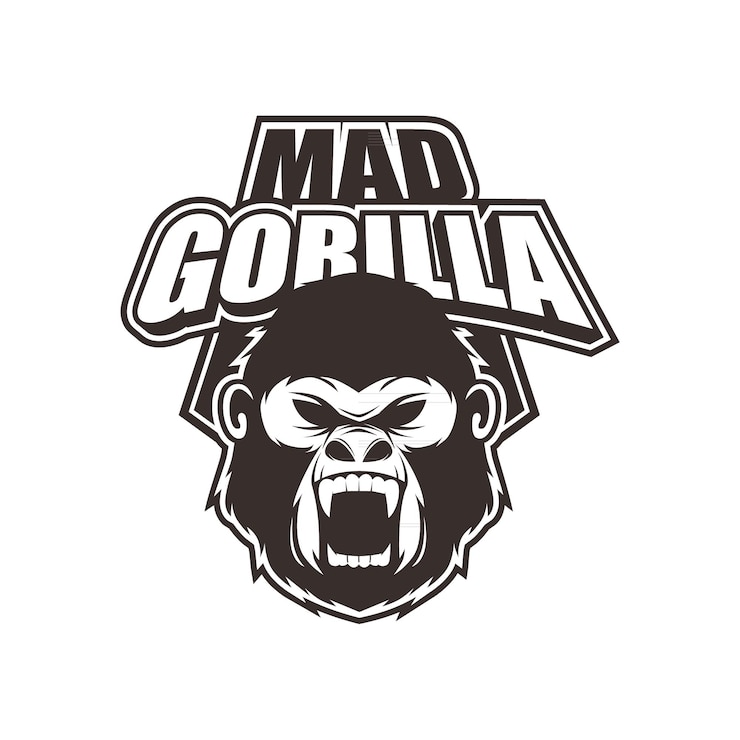 Vetor logotipo da mascote do gorila rugindo