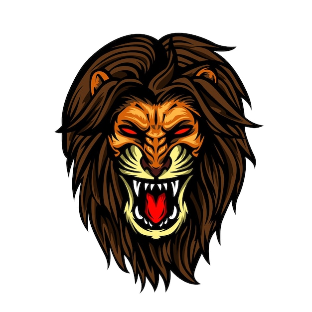 Logotipo da mascote do leão feroz