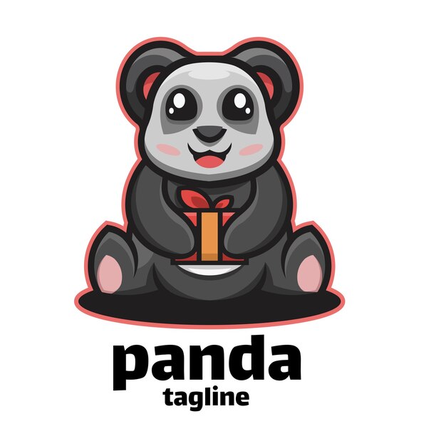 Vetor logotipo da mascote do personagem panda