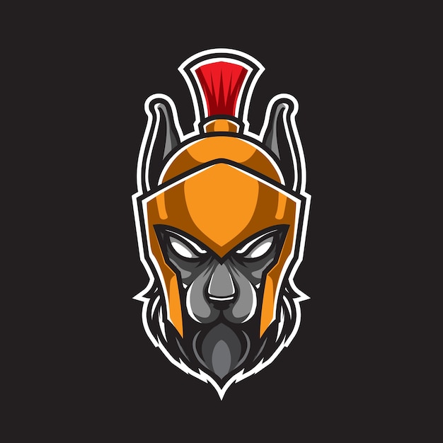 Logotipo da mascote dog warrior