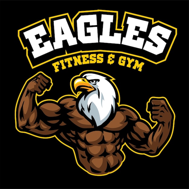 Logotipo da mascote eagle bodybuilder