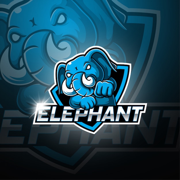 Logotipo da mascote esport de elefante