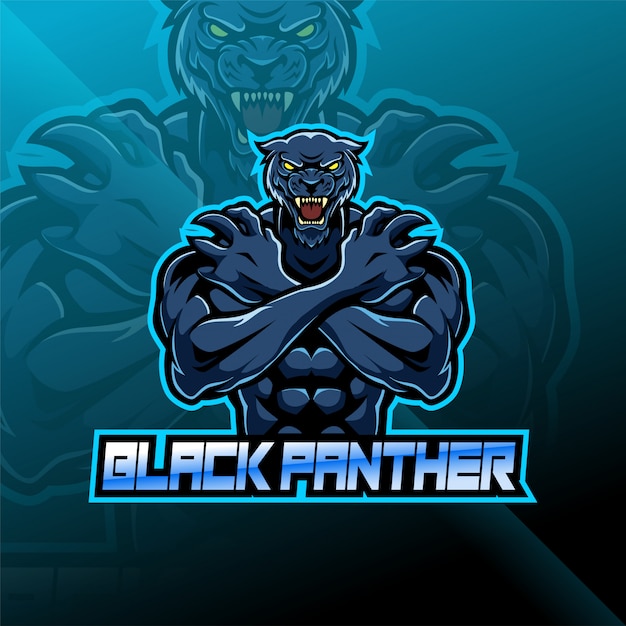 Logotipo da mascote esport pantera negra