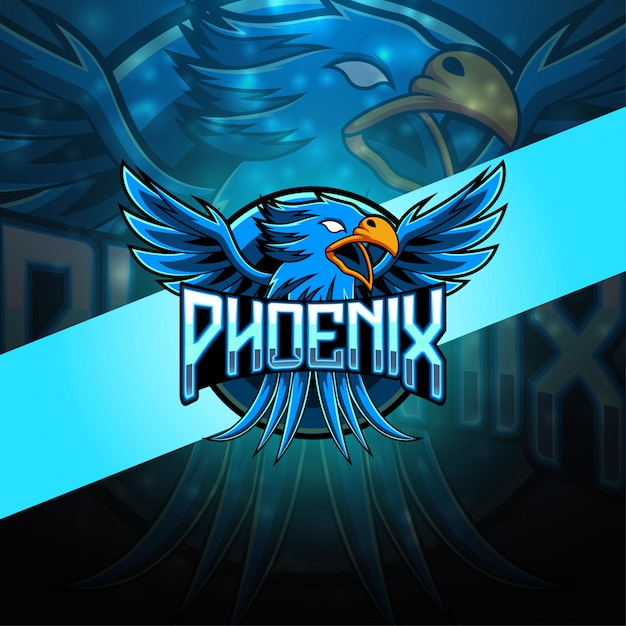 Logotipo da mascote esport Phoenix