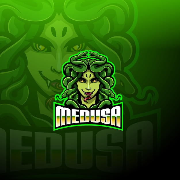 Logotipo da mascote medusa esport