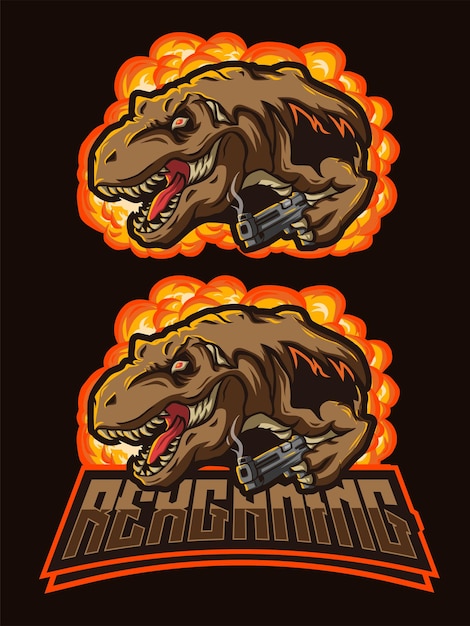 Logotipo da mascote rex gaming