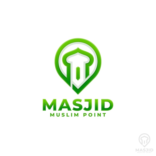 Vetor logotipo da mesquita / logotipo masjid - conceito de ponto muçulmano