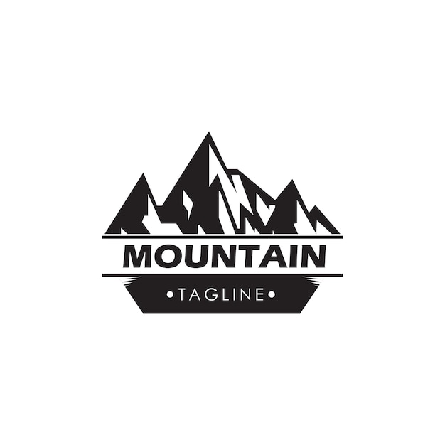 Vetor logotipo da montanha expedição na montanha e ícones vetoriais de escalada