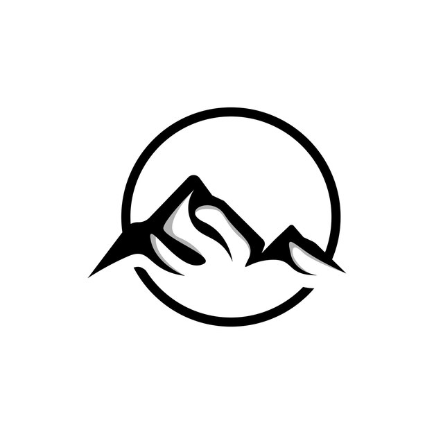 Logotipo da montanha natureza vista da paisagem design alpinistas e ilustração do modelo de aventura