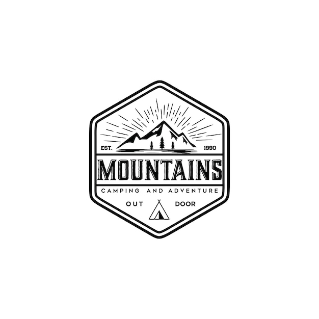 Logotipo da montanha vintage